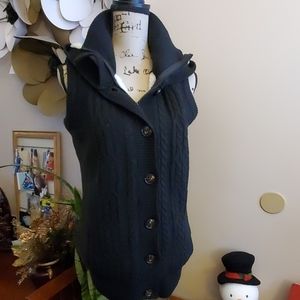 Sherpa Lined Black Vest Winter Fall